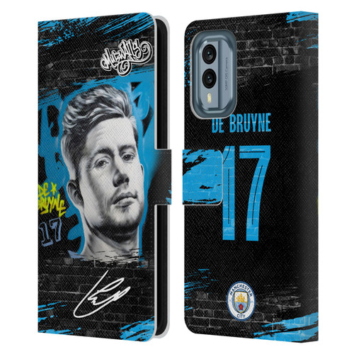 Manchester City Man City FC Graffiti Collection by Murwalls Kevin De Bruyne Leather Book Wallet Case Cover For Nokia X30