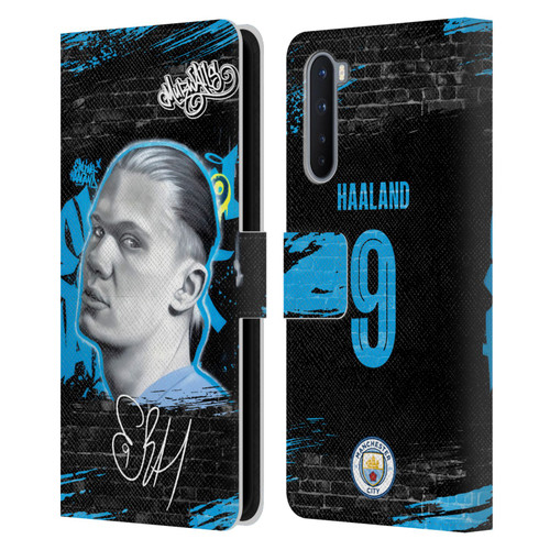 Manchester City Man City FC Graffiti Collection by Murwalls Erling Haaland Leather Book Wallet Case Cover For OnePlus Nord 5G