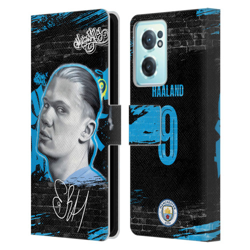 Manchester City Man City FC Graffiti Collection by Murwalls Erling Haaland Leather Book Wallet Case Cover For OnePlus Nord CE 2 5G