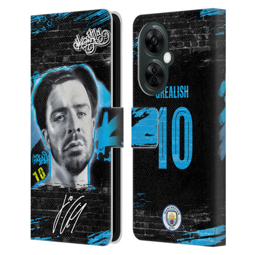 Manchester City Man City FC Graffiti Collection by Murwalls Jack Grealish Leather Book Wallet Case Cover For OnePlus Nord CE 3 Lite 5G