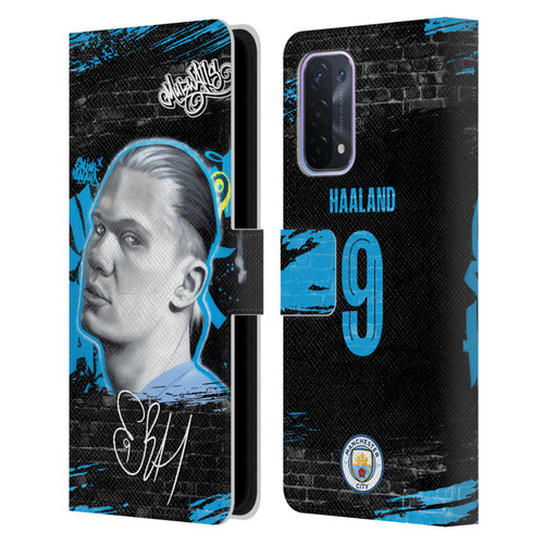 Manchester City Man City FC Graffiti Collection by Murwalls Erling Haaland Leather Book Wallet Case Cover For OPPO A54 5G