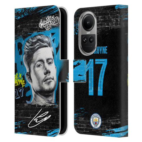 Manchester City Man City FC Graffiti Collection by Murwalls Kevin De Bruyne Leather Book Wallet Case Cover For OPPO Reno10 5G / Reno10 Pro 5G