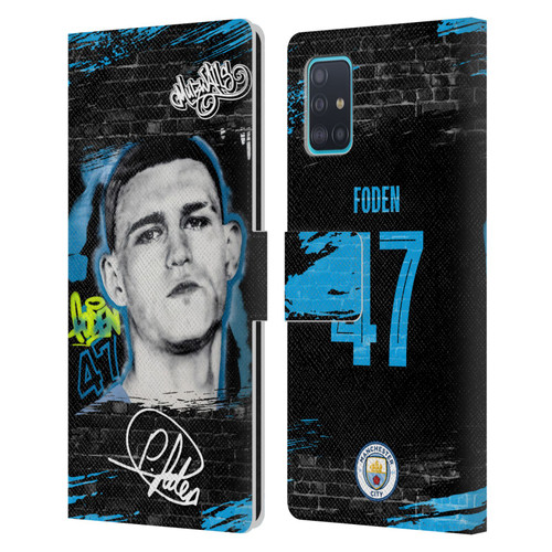 Manchester City Man City FC Graffiti Collection by Murwalls Phil Foden Leather Book Wallet Case Cover For Samsung Galaxy A51 (2019)