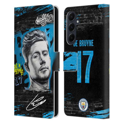 Manchester City Man City FC Graffiti Collection by Murwalls Kevin De Bruyne Leather Book Wallet Case Cover For Samsung Galaxy A55 5G