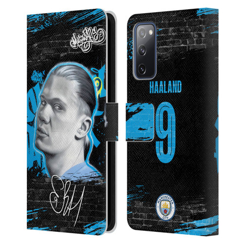 Manchester City Man City FC Graffiti Collection by Murwalls Erling Haaland Leather Book Wallet Case Cover For Samsung Galaxy S20 FE / 5G