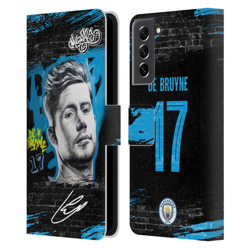 Manchester City Man City FC Graffiti Collection by Murwalls Kevin De Bruyne Leather Book Wallet Case Cover For Samsung Galaxy S21 FE 5G