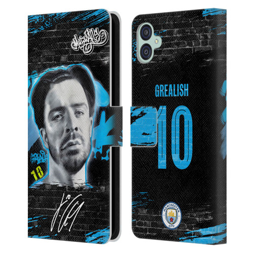 Manchester City Man City FC Graffiti Collection by Murwalls Jack Grealish Leather Book Wallet Case Cover For Samsung Galaxy M04 5G / A04e