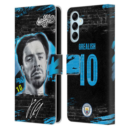 Manchester City Man City FC Graffiti Collection by Murwalls Jack Grealish Leather Book Wallet Case Cover For Samsung Galaxy M14 5G