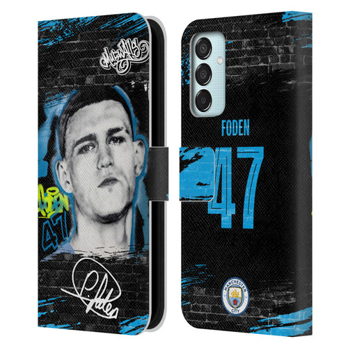 Manchester City Man City FC Graffiti Collection by Murwalls Phil Foden Leather Book Wallet Case Cover For Samsung Galaxy M15/F15 5G