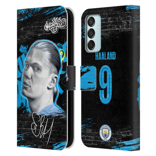 Manchester City Man City FC Graffiti Collection by Murwalls Erling Haaland Leather Book Wallet Case Cover For Samsung Galaxy M15/F15 5G