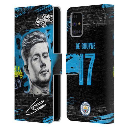 Manchester City Man City FC Graffiti Collection by Murwalls Kevin De Bruyne Leather Book Wallet Case Cover For Samsung Galaxy M31s (2020)