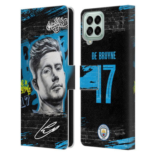 Manchester City Man City FC Graffiti Collection by Murwalls Kevin De Bruyne Leather Book Wallet Case Cover For Samsung Galaxy M33 (2022)