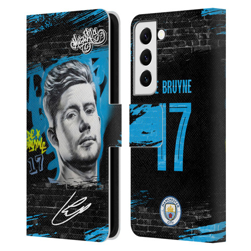 Manchester City Man City FC Graffiti Collection by Murwalls Kevin De Bruyne Leather Book Wallet Case Cover For Samsung Galaxy S22 5G