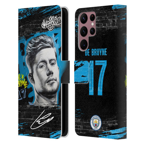 Manchester City Man City FC Graffiti Collection by Murwalls Kevin De Bruyne Leather Book Wallet Case Cover For Samsung Galaxy S22 Ultra 5G