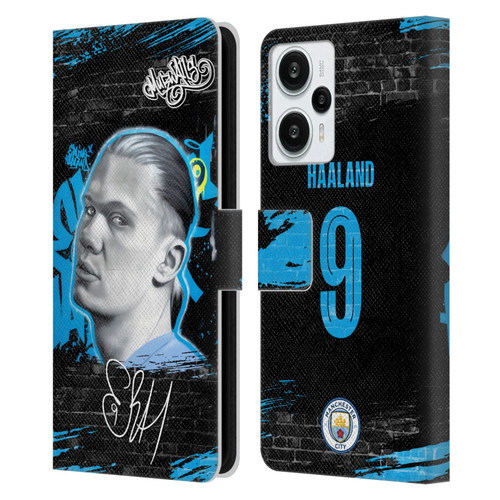 Manchester City Man City FC Graffiti Collection by Murwalls Erling Haaland Leather Book Wallet Case Cover For Xiaomi Redmi Note 12T