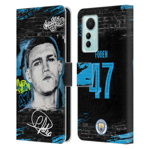 Manchester City Man City FC Graffiti Collection by Murwalls Phil Foden Leather Book Wallet Case Cover For Xiaomi 12 Lite