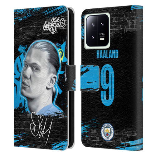 Manchester City Man City FC Graffiti Collection by Murwalls Erling Haaland Leather Book Wallet Case Cover For Xiaomi 13 5G