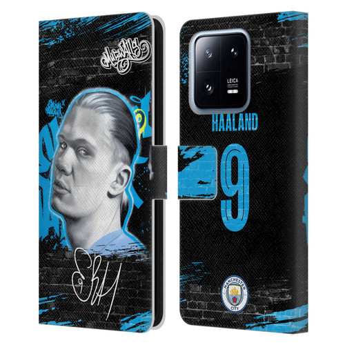 Manchester City Man City FC Graffiti Collection by Murwalls Erling Haaland Leather Book Wallet Case Cover For Xiaomi 13 Pro 5G