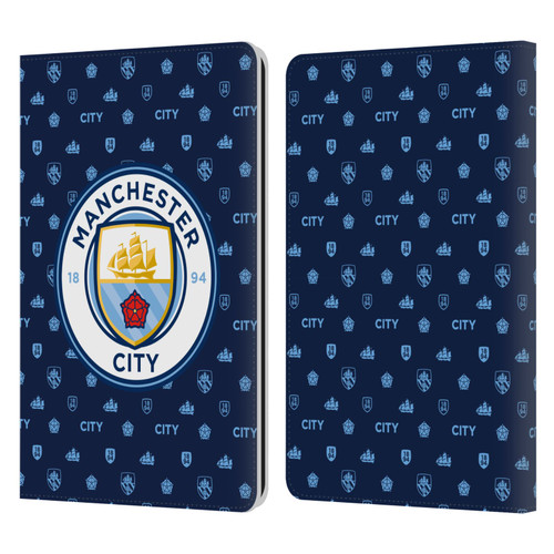 Manchester City Man City FC Patterns Dark Blue Leather Book Wallet Case Cover For Amazon Kindle Paperwhite 1 / 2 / 3