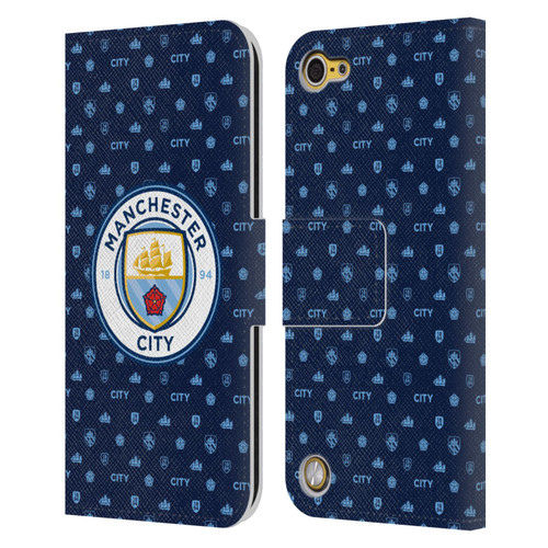 Manchester City Man City FC Patterns Dark Blue Leather Book Wallet Case Cover For Apple iPod Touch 5G 5th Gen