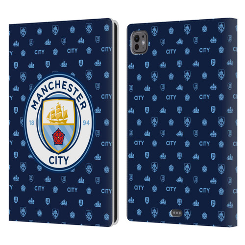 Manchester City Man City FC Patterns Dark Blue Leather Book Wallet Case Cover For Apple iPad Pro 11 M4 2024