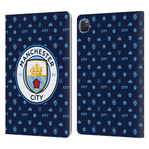 Manchester City Man City FC Patterns Dark Blue Leather Book Wallet Case Cover For Apple iPad Pro 11 2020 / 2021 / 2022