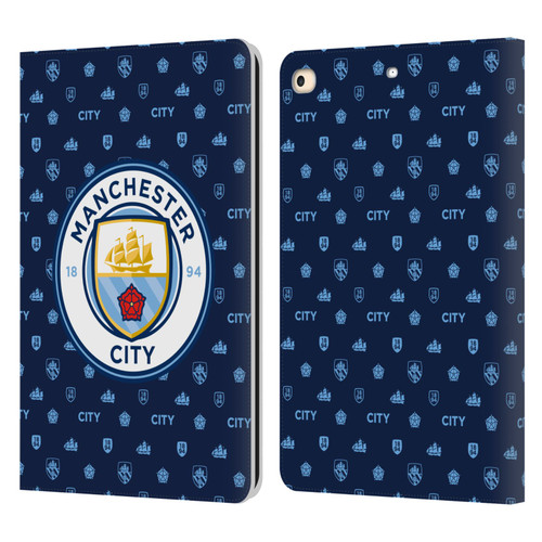 Manchester City Man City FC Patterns Dark Blue Leather Book Wallet Case Cover For Apple iPad 9.7 2017 / iPad 9.7 2018