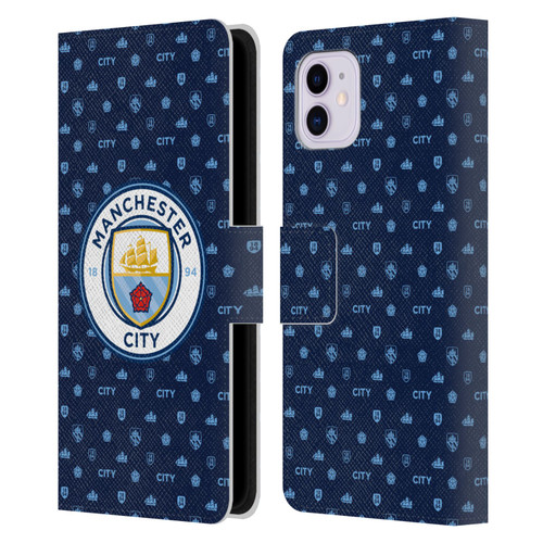 Manchester City Man City FC Patterns Dark Blue Leather Book Wallet Case Cover For Apple iPhone 11