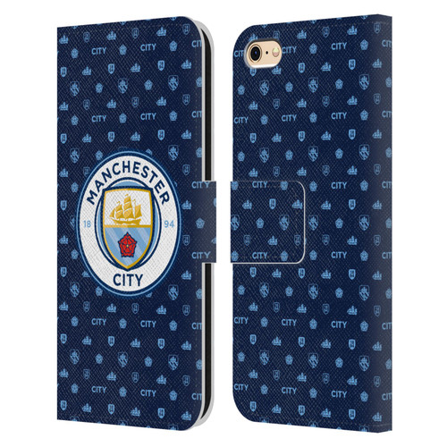 Manchester City Man City FC Patterns Dark Blue Leather Book Wallet Case Cover For Apple iPhone 6 / iPhone 6s