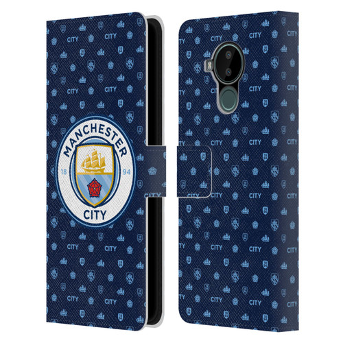 Manchester City Man City FC Patterns Dark Blue Leather Book Wallet Case Cover For Nokia C30