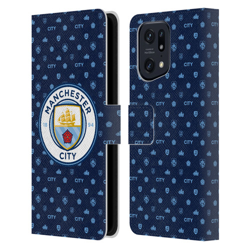 Manchester City Man City FC Patterns Dark Blue Leather Book Wallet Case Cover For OPPO Find X5 Pro