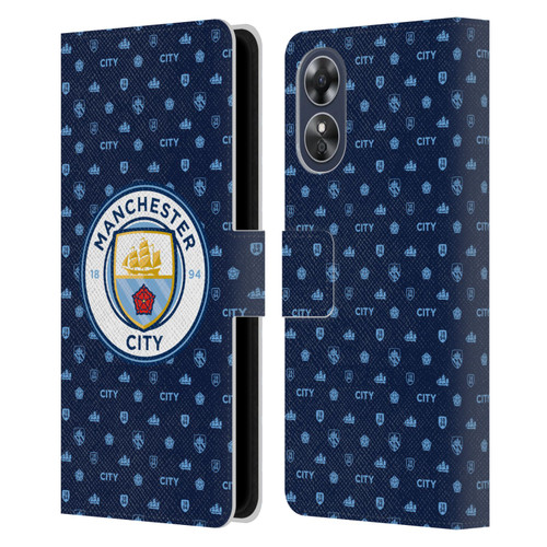 Manchester City Man City FC Patterns Dark Blue Leather Book Wallet Case Cover For OPPO A17