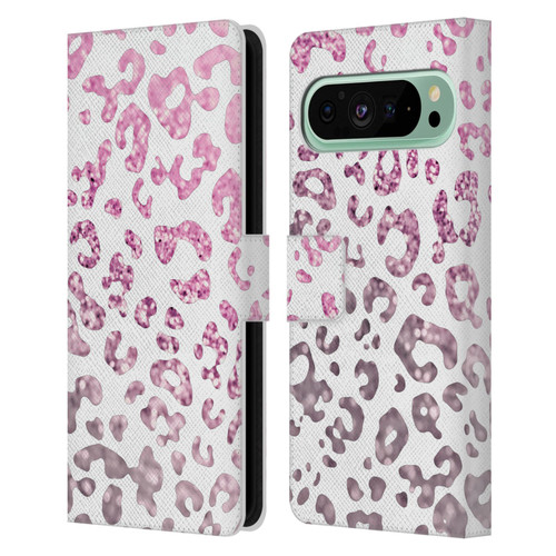 Monika Strigel Animal Print Glitter Pink Leather Book Wallet Case Cover For Google Pixel 9 Pro XL