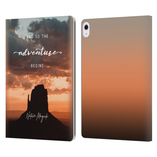 Nature Magick So The Adventure Begins Quote Desert Leather Book Wallet Case Cover For Apple iPad Air 13 2024