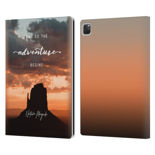 Nature Magick So The Adventure Begins Quote Desert Leather Book Wallet Case Cover For Apple iPad Pro 13 M4 2024