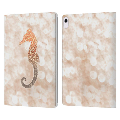 Monika Strigel Champagne Gold Seahorse Leather Book Wallet Case Cover For Apple iPad Air 13 2024