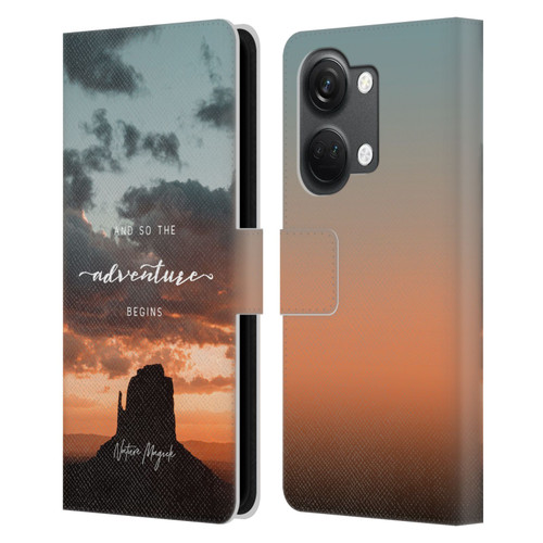 Nature Magick So The Adventure Begins Quote Desert Leather Book Wallet Case Cover For OnePlus Nord 3 5G