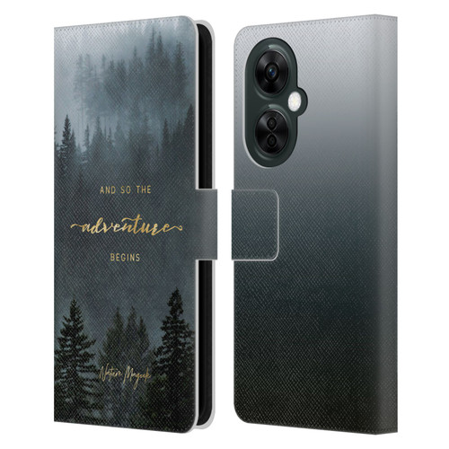 Nature Magick So The Adventure Begins Quote Trees Leather Book Wallet Case Cover For OnePlus Nord CE 3 Lite 5G