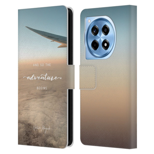 Nature Magick So The Adventure Begins Quote Airplane Leather Book Wallet Case Cover For OnePlus 12R