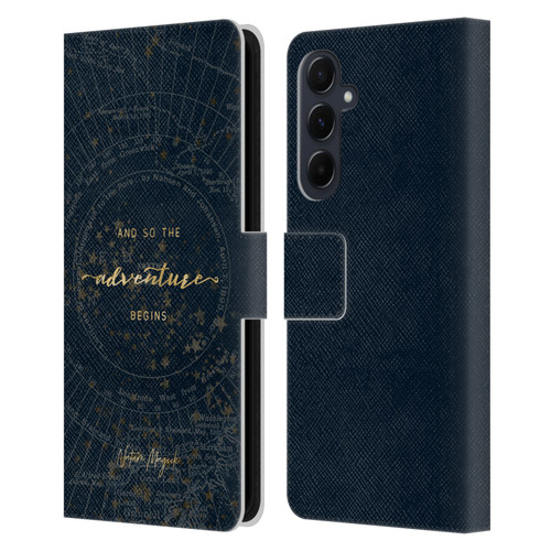 Nature Magick So The Adventure Begins Quote Star Map Leather Book Wallet Case Cover For Samsung Galaxy A55 5G