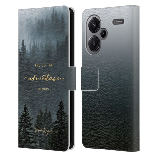 Nature Magick So The Adventure Begins Quote Trees Leather Book Wallet Case Cover For Xiaomi Redmi Note 13 Pro Plus 5G