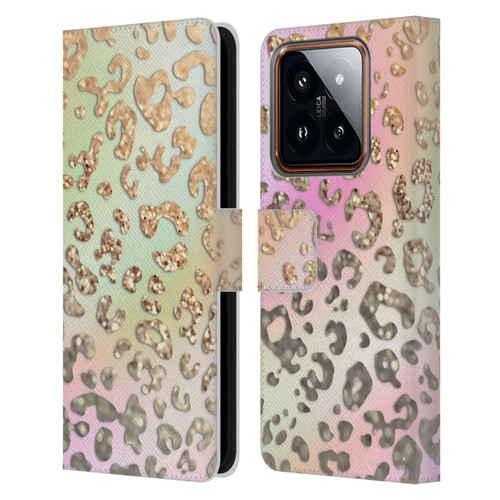 Monika Strigel Dreamland Gold Leopard Leather Book Wallet Case Cover For Xiaomi 14