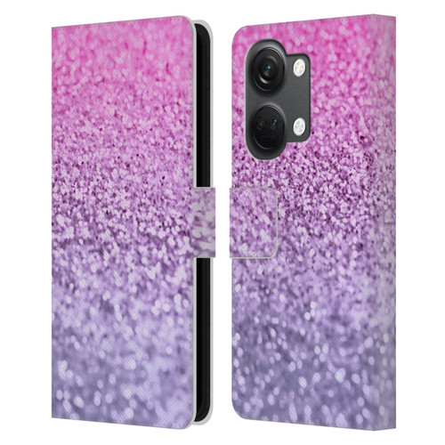 Monika Strigel Glitter Collection Lavender Pink Leather Book Wallet Case Cover For OnePlus Nord 3 5G