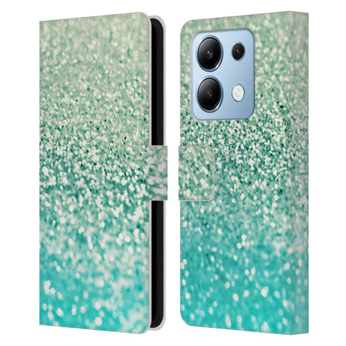 Monika Strigel Glitter Collection Mint Leather Book Wallet Case Cover For Xiaomi Redmi Note 13/13 Pro 5G