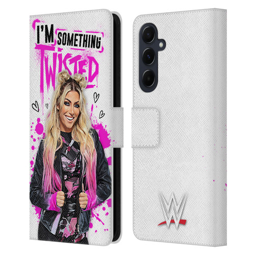 WWE Alexa Bliss Something Twisted Leather Book Wallet Case Cover For Samsung Galaxy A55 5G
