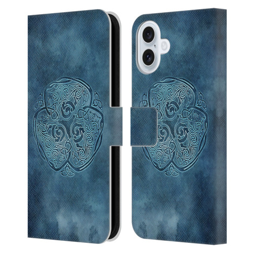 Brigid Ashwood Celtic Wisdom Knot Wolf Leather Book Wallet Case Cover For Apple iPhone 16 Plus