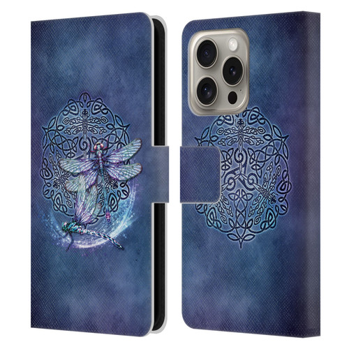 Brigid Ashwood Celtic Wisdom Dragonfly Leather Book Wallet Case Cover For Apple iPhone 16 Pro
