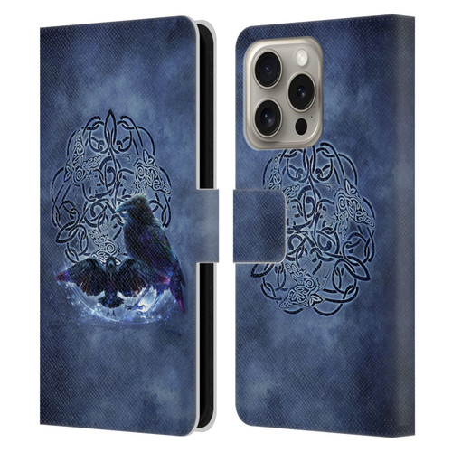 Brigid Ashwood Celtic Wisdom Raven Leather Book Wallet Case Cover For Apple iPhone 16 Pro