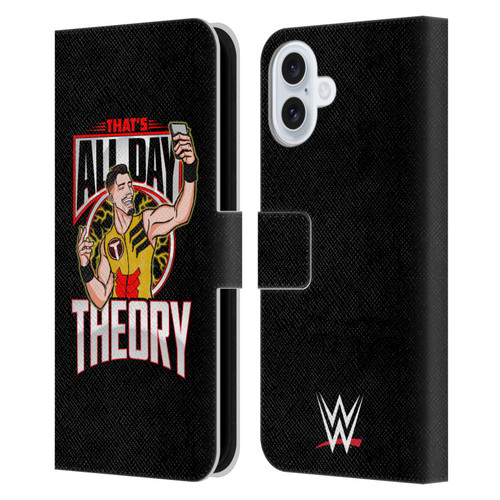 WWE Austin Theory All Day Theory Leather Book Wallet Case Cover For Apple iPhone 16 Plus