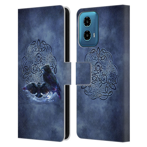 Brigid Ashwood Celtic Wisdom Raven Leather Book Wallet Case Cover For Motorola Moto G34 5G